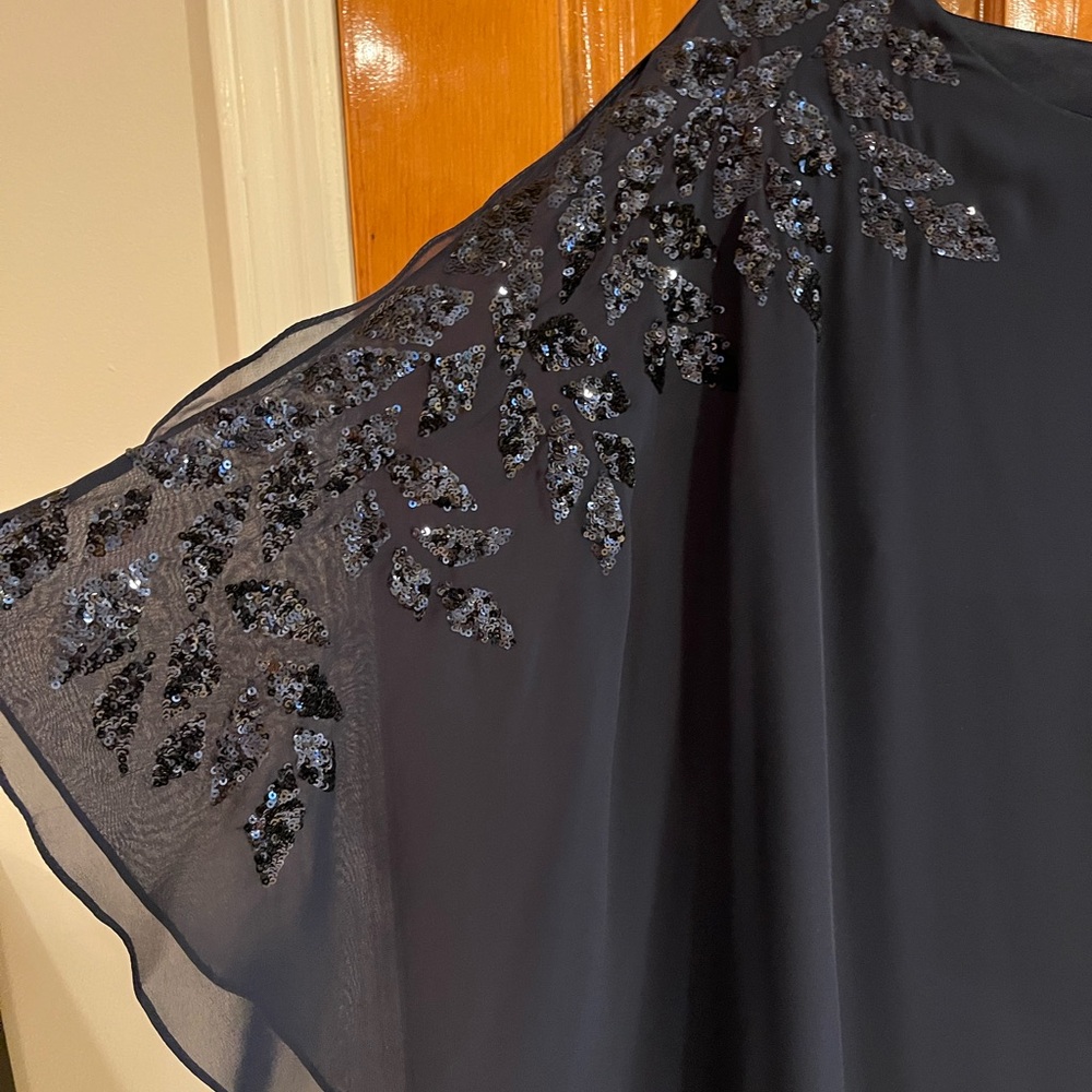 Xscape Navy Blue Sequin Dress for Special Event - Picture 3 of 5
